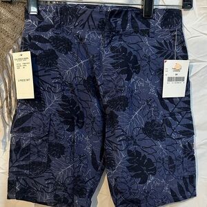 U.S. Polo Assn. Navy and Dark Blue Tropical Print Cargo Shorts